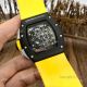 Knockoff Richard Mille Green Skeleton Watch - Richard Mille RM 61-01 with Yellow Rubber Strap (3)_th.jpg